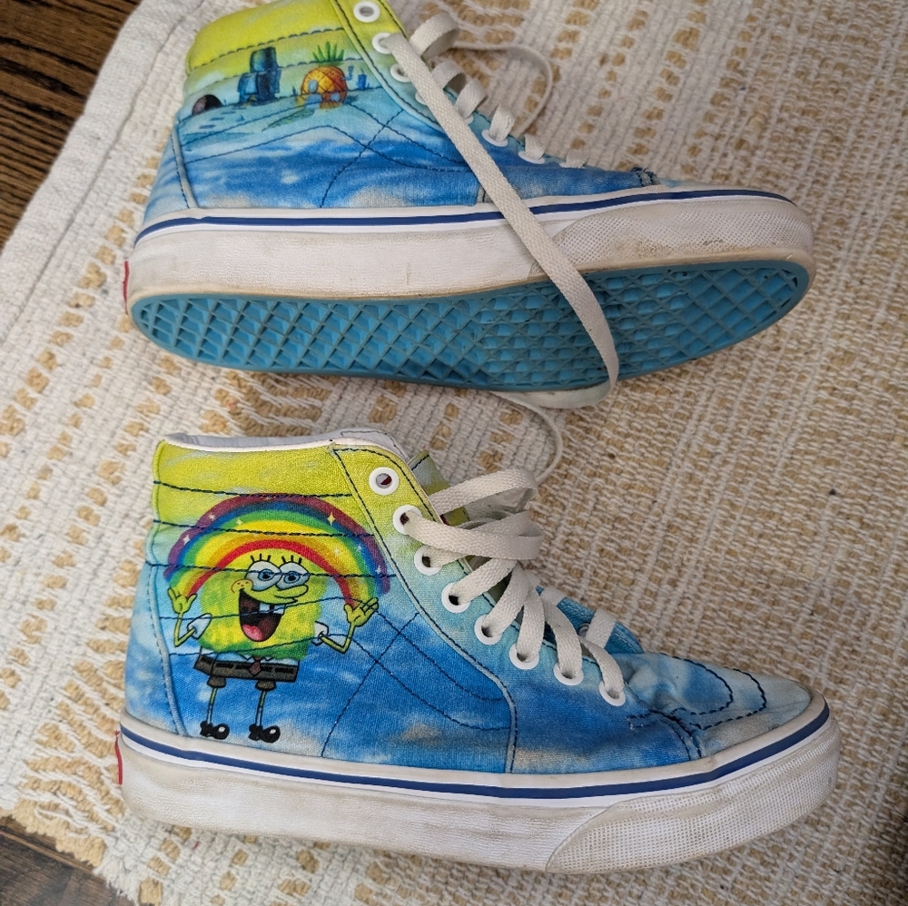 Vans Kids High-Top Sneakers - Blue and Yellow